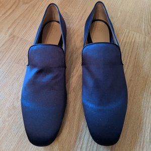 The Row Alys Satin Slipper Sz 42 Navy